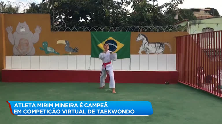 Vídeo: Atleta mirim mineira é campeã de disputa virtual de Taekwondo