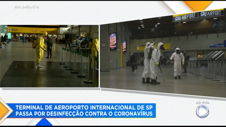 Vídeo: Aeroporto de Guarulhos passa por desinfecção contra a covid-19