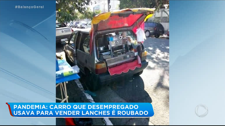 Vídeo: Desempregado que usava carro para vender lanches tem veículo roubado