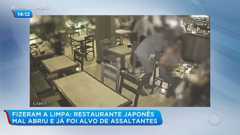 Vídeo: Com dois meses de funcionamento, restaurante japonês é assaltado na zona norte do Rio