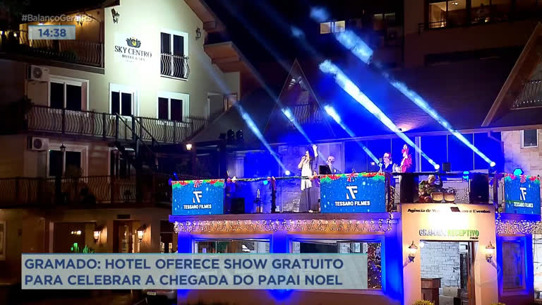 Vídeo: Gramado: hotel oferece show gratuito para celebrar a chegada do Papai Noel