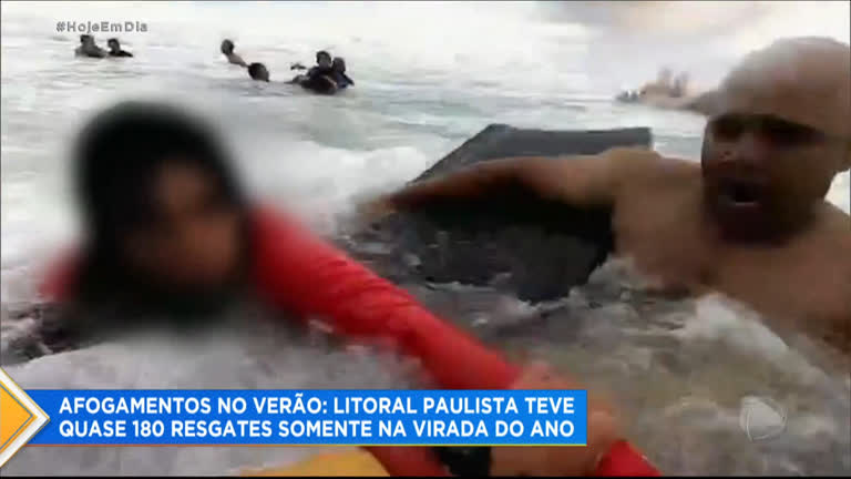 Vídeo: Litoral paulista teve quase 180 resgates de afogamento na virada do ano