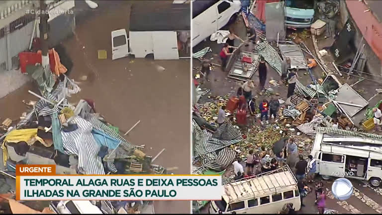 Vídeo: Temporal provoca alagamentos e deixa pessoas ilhadas na Grande São Paulo