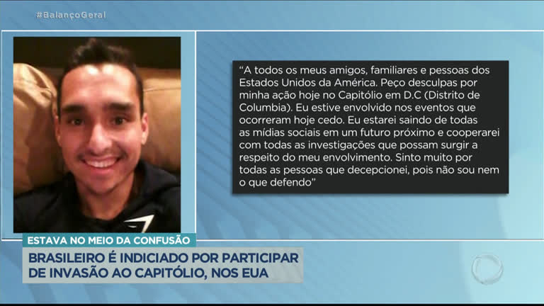 Vídeo: Brasileiro é indiciado por participar de invasão ao Capitólio, nos EUA