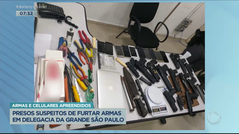 Vídeo: Presos suspeitos de furtar armas em delegacia da Grande São Paulo