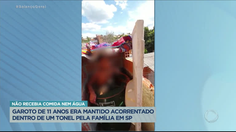 Vídeo: Menino acorrentado em tonel pela família é resgatado em Campinas (SP)