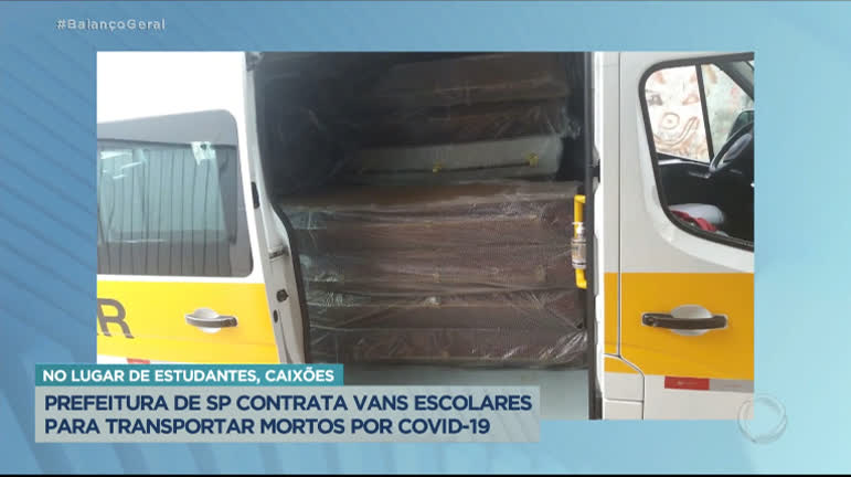 Vídeo: Vans escolares são usadas para transportar mortos por covid-19 em SP