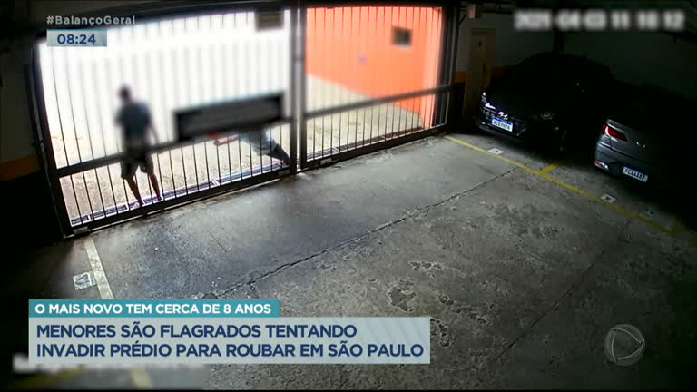 Vídeo: Crianças são flagradas tentando invadir prédio em São Paulo