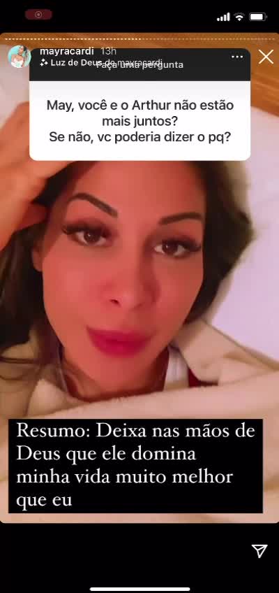 Vídeo: Mayra Cardi não descarta reatar com Arthur Aguiar; assista ao vídeo