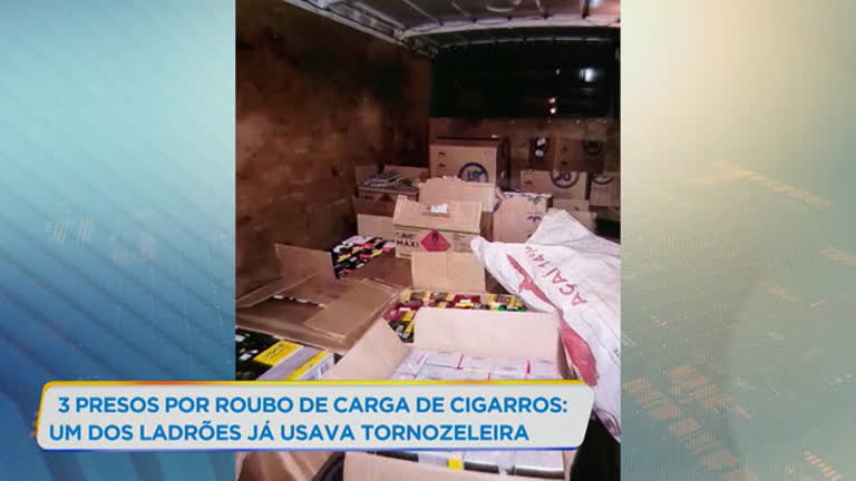 Vídeo: Homens são presos suspeitos de roubar carga de cigarros em BH