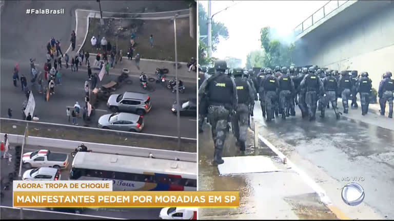 Vídeo: Manifestantes protestam por moradia e bloqueiam Marginal Tietê nesta sexta (18)