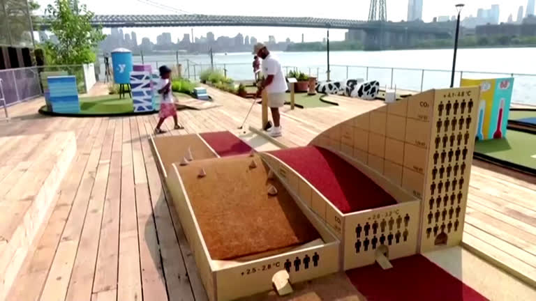 Vídeo: Pista de minigolfe em Nova York aborda mudanças climáticas
