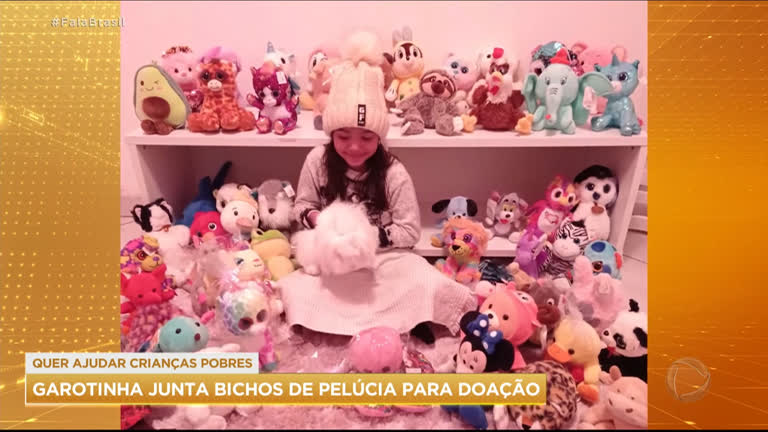 Vídeo: Menina junta bichos de pelúcia para doar a crianças carentes
