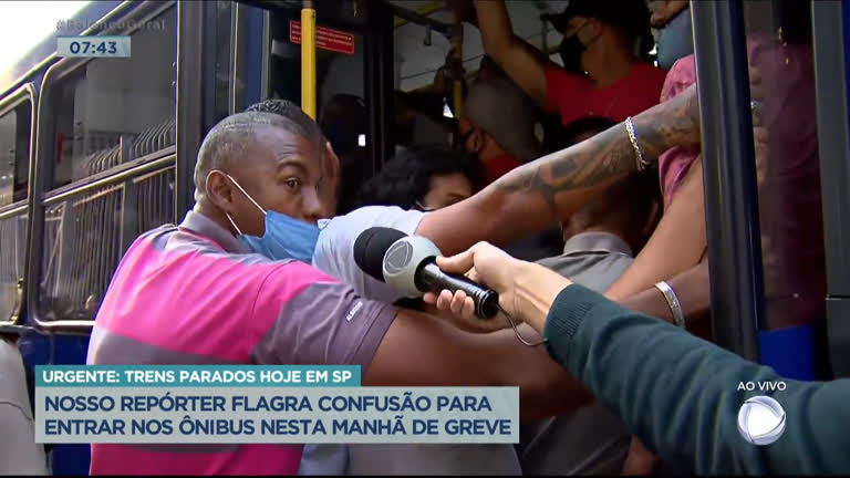 Vídeo: Balanço Geral Manhã flagra confusão para entrar nos ônibus nesta terça (24)