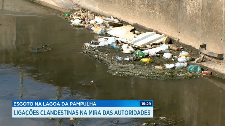 Vídeo: Fiscalização mira casas que lançam esgoto na Lagoa da Pampulha