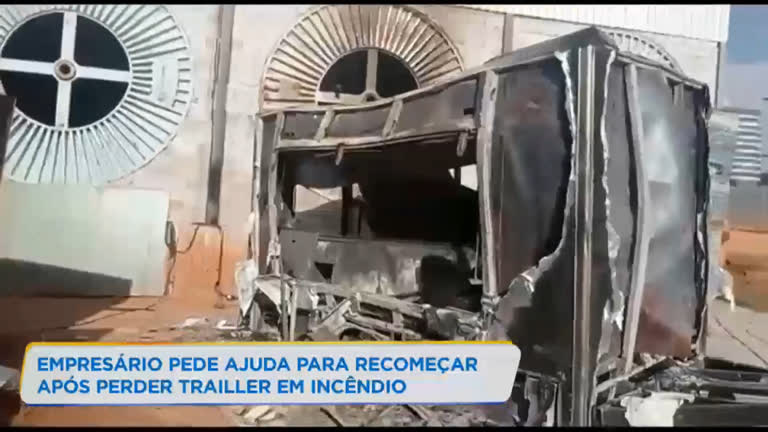 Vídeo: Empresário pede ajuda para recomeçar após perder food truck em incêndio