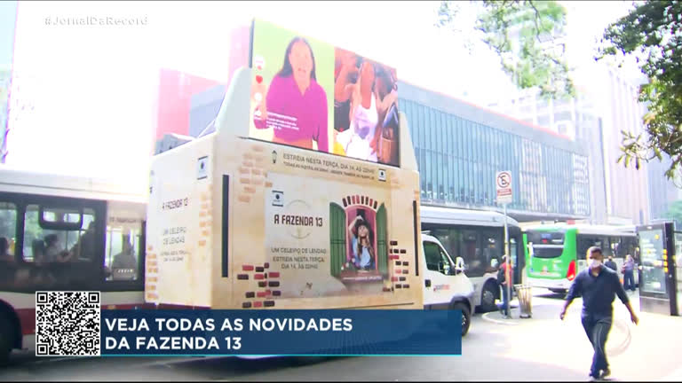 Vídeo: A Fazenda 13 : caminhão percorre as ruas de São Paulo para anunciar as novidades do reality