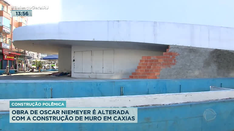 Vídeo: Muro é construído em obra de Oscar Niemeyer em Duque de Caxias