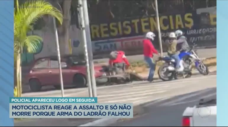 Vídeo: Motociclista reage a assalto contra 4 criminosos e consegue recuperar moto na Grande SP