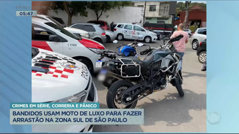 Vídeo: Bandidos usam moto de luxo para fazer arrastão na zona sul de SP