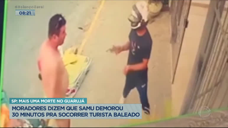 Vídeo: Moradores dizem que Samu demorou a atender turista baleado no Guarujá