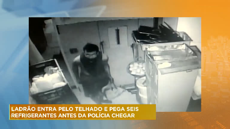 Vídeo: Suspeito invade restaurante de Belo Horizonte e furta refrigerantes