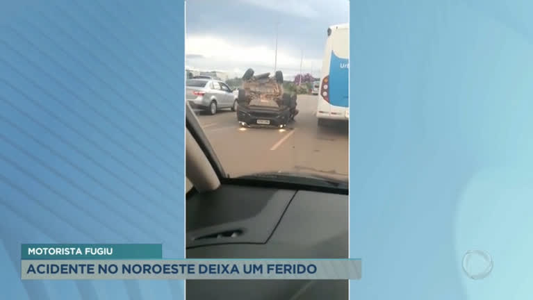 Vídeo: Acidente no Noroeste deixa ferido e motorista foge