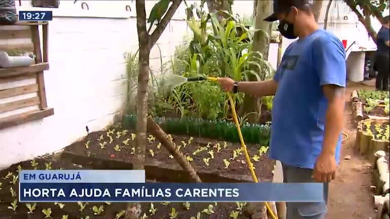 Vídeo: Horta serve de alimento e lição para famílias de Guarujá