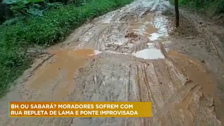 Vídeo: Moradores da Grande BH sofrem com lama e ponte improvisada