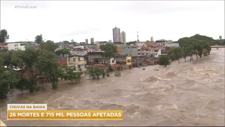 Vídeo: Chuvas na Bahia deixam 26 mortos e 715 mil pessoas afetadas