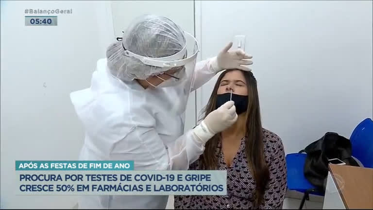 Vídeo: Procura por testes de covid-19 e gripe cresce 50% em farmácias e laboratórios
