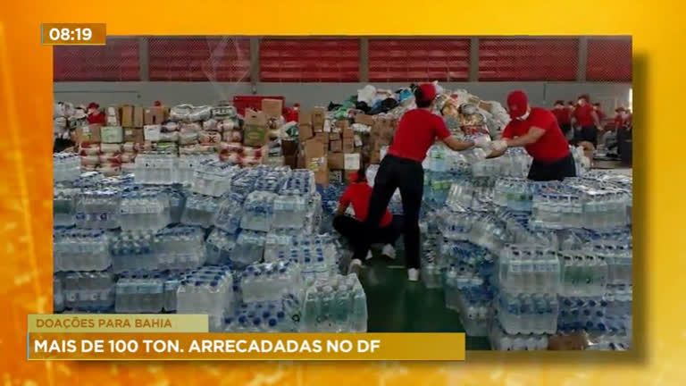 Vídeo: GDF arrecada mais de 100 toneladas de doações para vítimas da Bahia