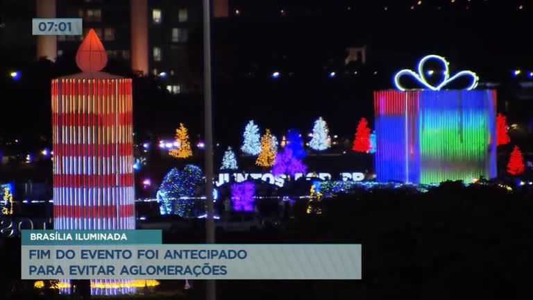 Vídeo: Para evitar aglomerações, evento Brasília Iluminada chega ao fim