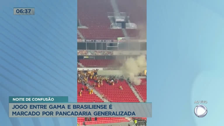 Vídeo: Briga de torcidas: jogo entre Gama e Brasiliense é marcado por confusão generalizada