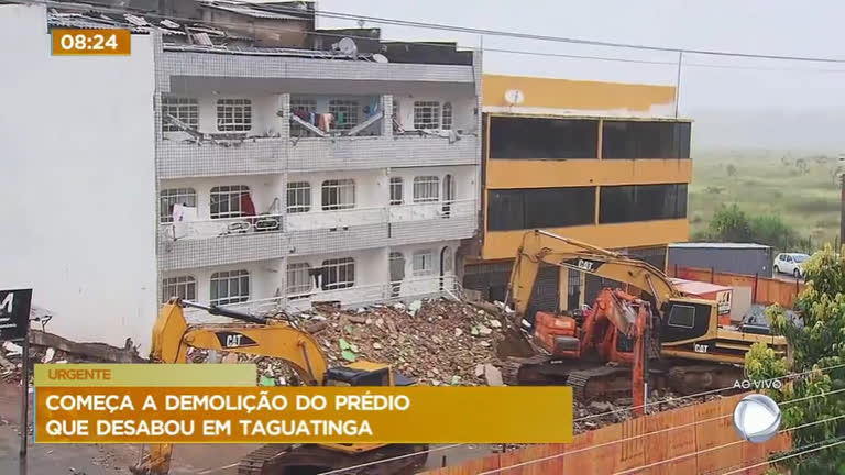 Vídeo: Começa demolição do prédio que desabou em Taguatinga (DF)