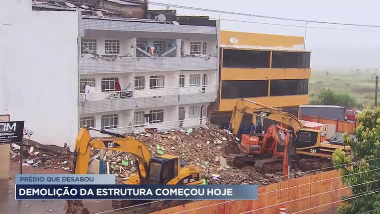Vídeo: Prédio que desabou em Taguatinga começa a ser demolido