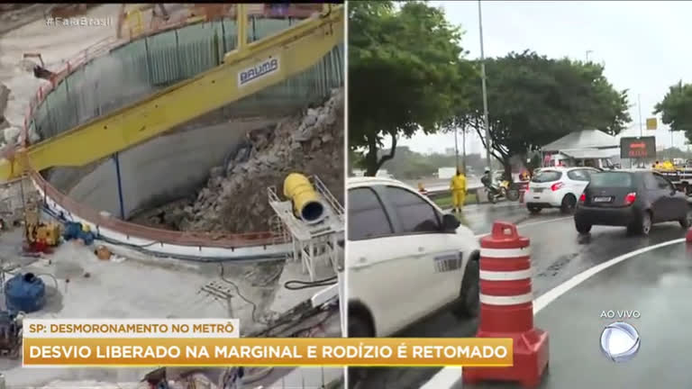 Vídeo: Marginal Tietê tem novo desvio liberado e rodízio é retomado nesta segunda (7)