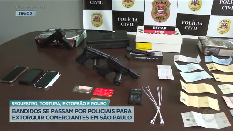 Vídeo: Bandidos se passam por policiais para extorquir comerciantes em SP