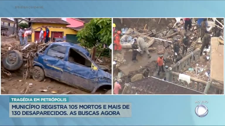 Vídeo: Tragédia em Petrópolis: município registra 105 mortes e mais de 130 desaparecidos
