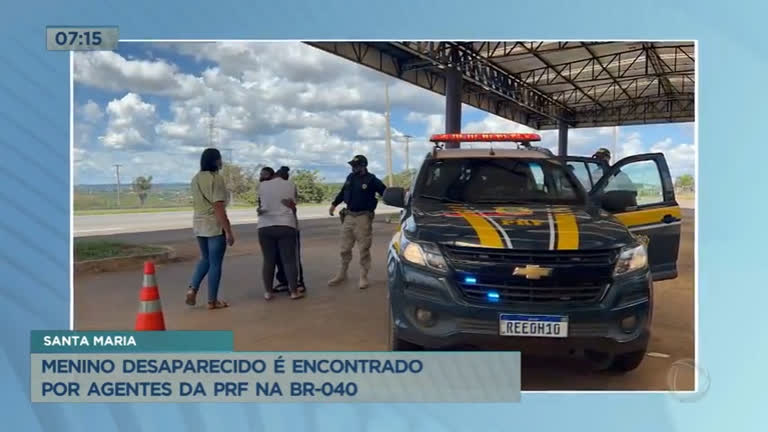 Vídeo: Menino desaparecido é encontrado por agentes da PRF na BR-040