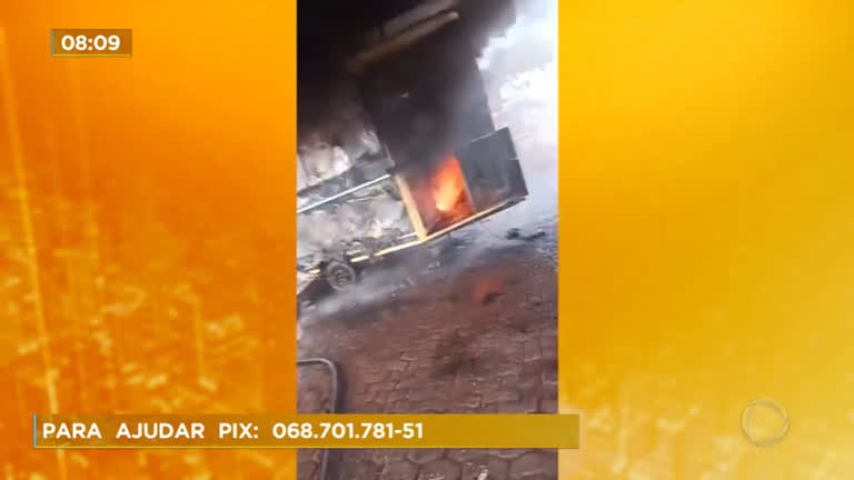 Vídeo: Pastelaria pega fogo em Planaltina (DF)