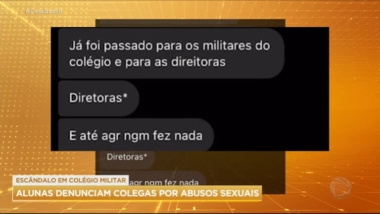Vídeo: Alunas de colégio militar denunciam colegas por abusos sexuais