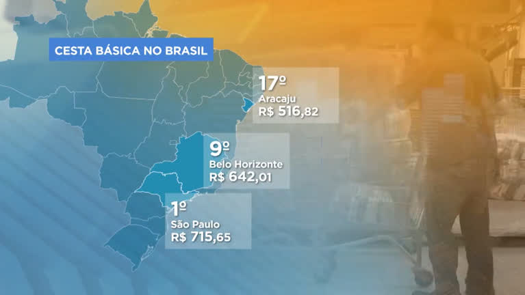 Vídeo: Preço da cesta básica aumenta 12% em um ano em Belo Horizonte