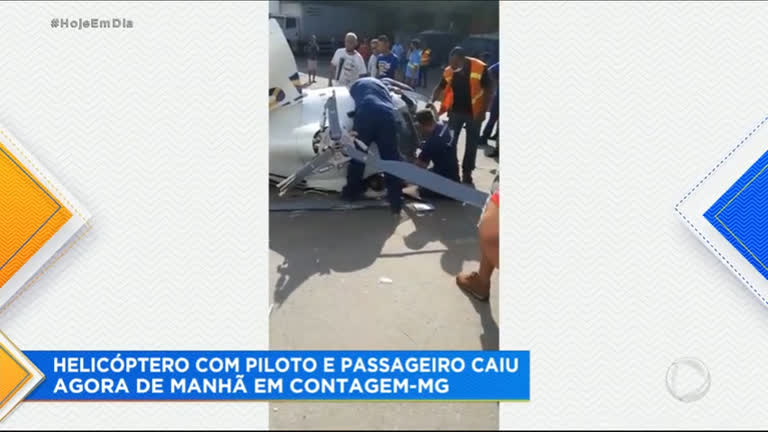 Vídeo: Helicóptero com duas pessoas a bordo cai em Minas Gerais