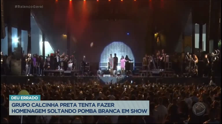 Vídeo: Durante show, homenagem do Calcinha Preta dá errado e um pombo cai no público