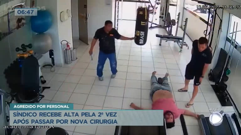 Vídeo: Síndico agredido por personal trainer recebe alta pela 2ª vez após passar por nova cirurgia