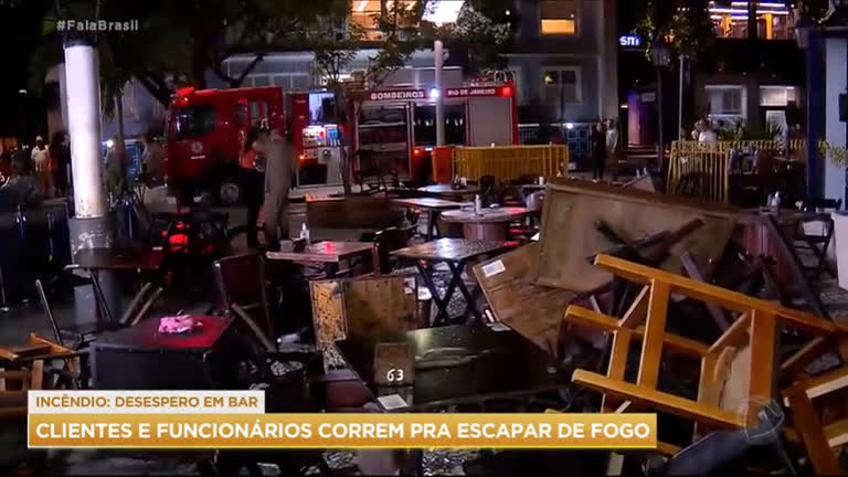 Vídeo: Incêndio atinge bar lotado no Leblon, zona sul do Rio
