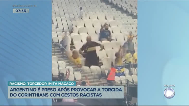 Vídeo: Torcedor do Boca Juniors flagrado imitando macaco é liberado após prestar depoimento