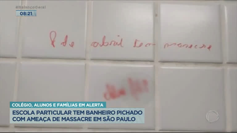 Vídeo: Escola particular de SP tem banheiro pichado com ameaça de massacre