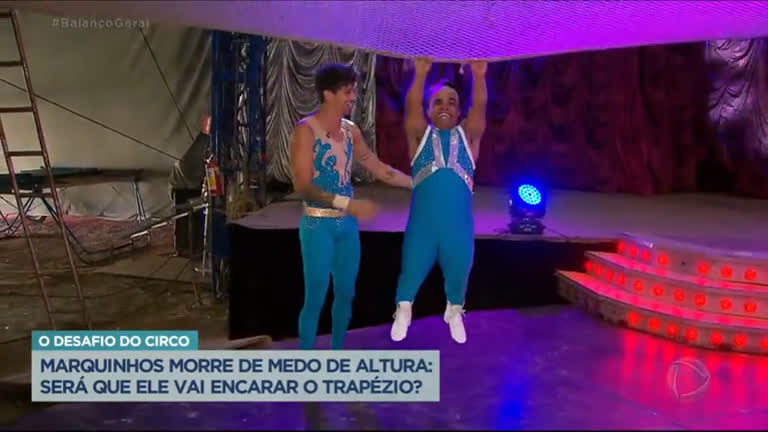 Vídeo: Marquinhos aceita desafio e encara trapezistas